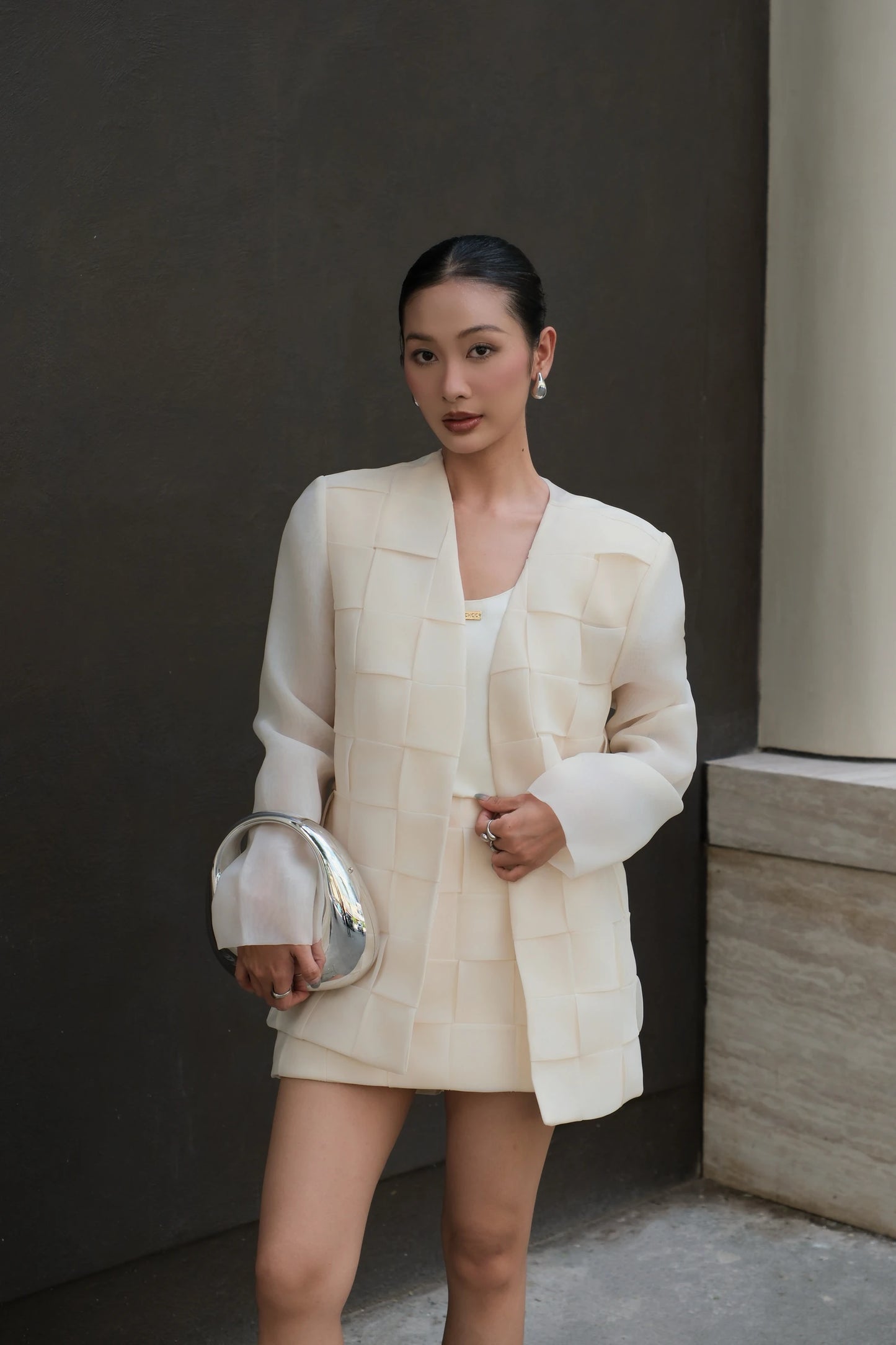 Hailey Set in cream - side view