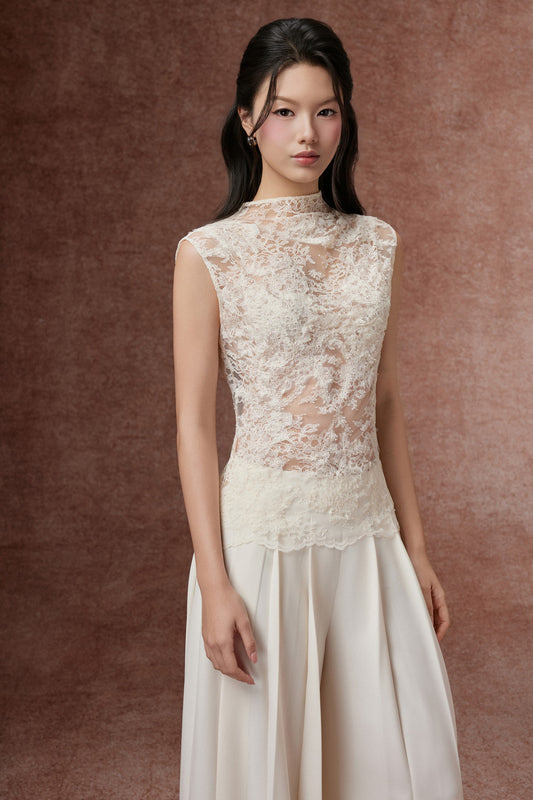 Sheer Lace Shell Top