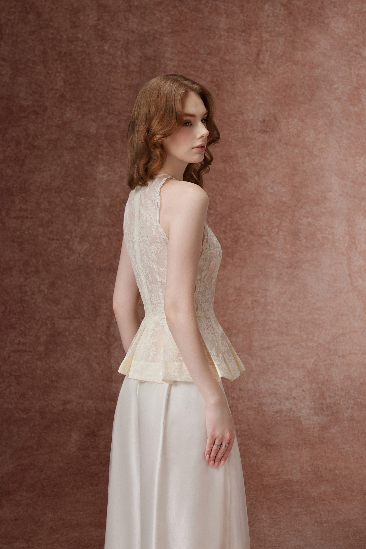 Cream Halter Lace Set