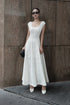 9AM to 9PM Lace Dress in ivory - full length front view