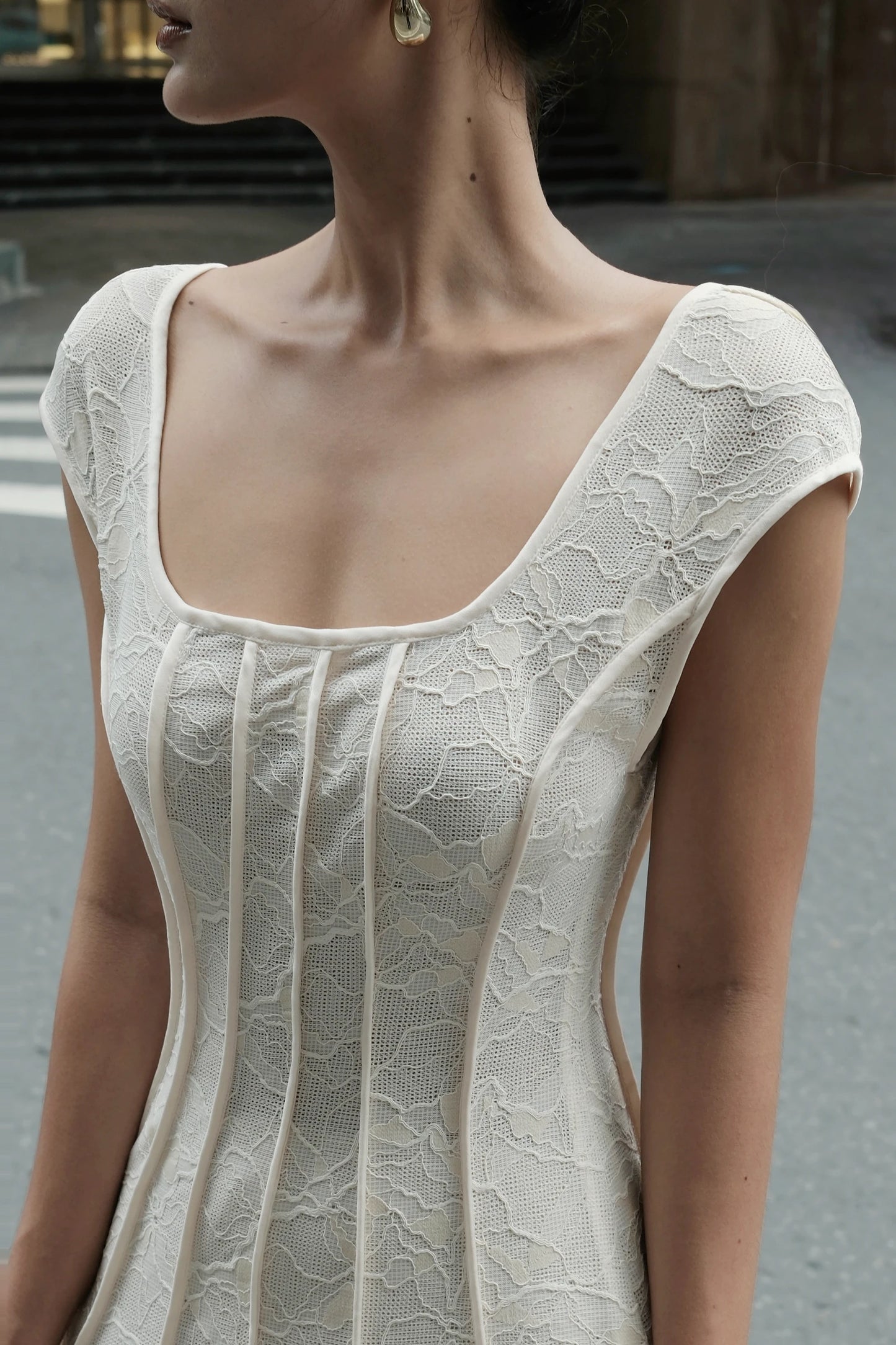 9AM to 9PM Lace Dress - lace texture close up