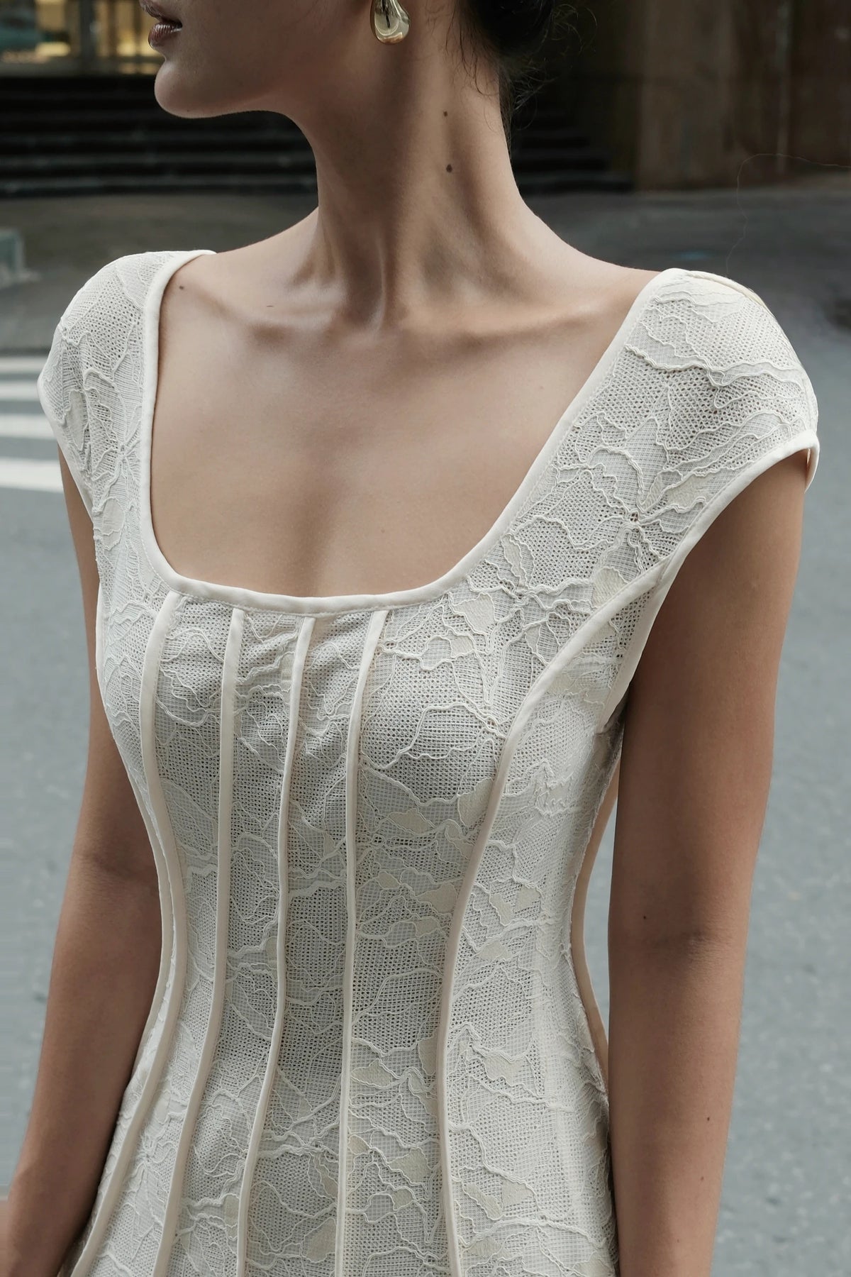 9AM to 9PM Lace Dress - lace texture close up