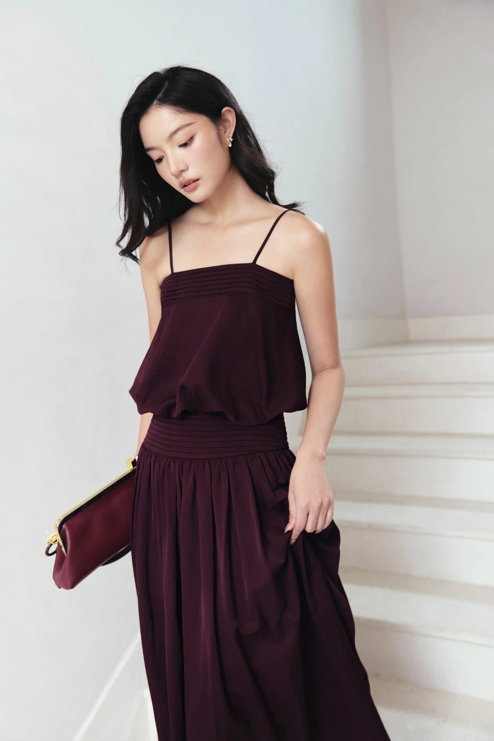 Plummy Blouson Dress