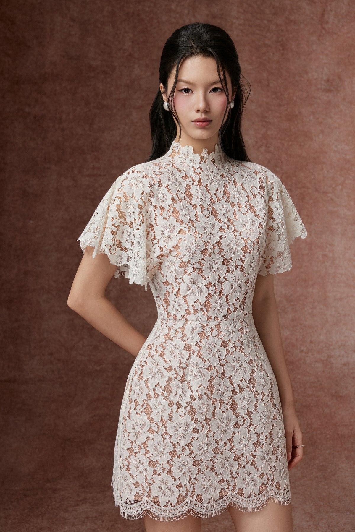 Petal Sleeve Lace Dress