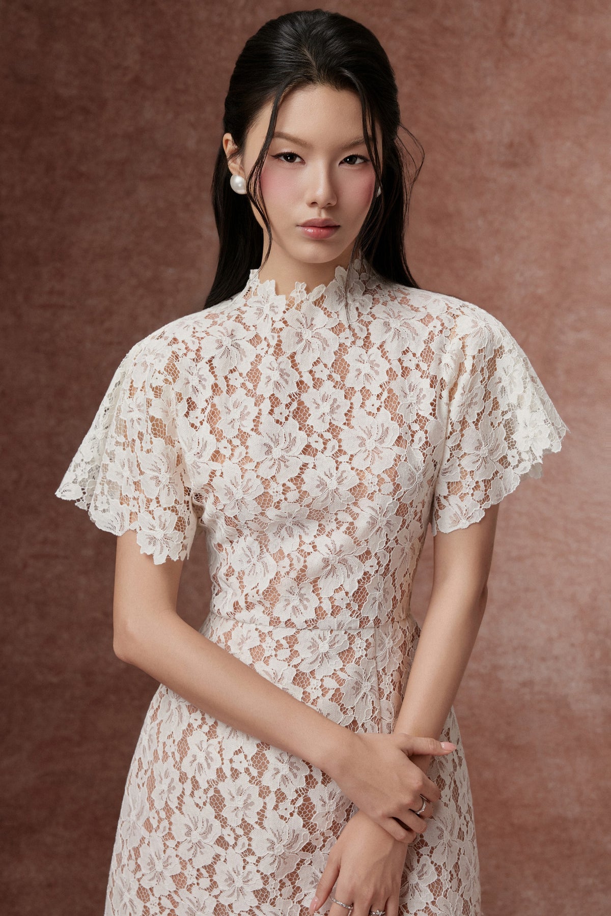 Petal Sleeve Lace Dress