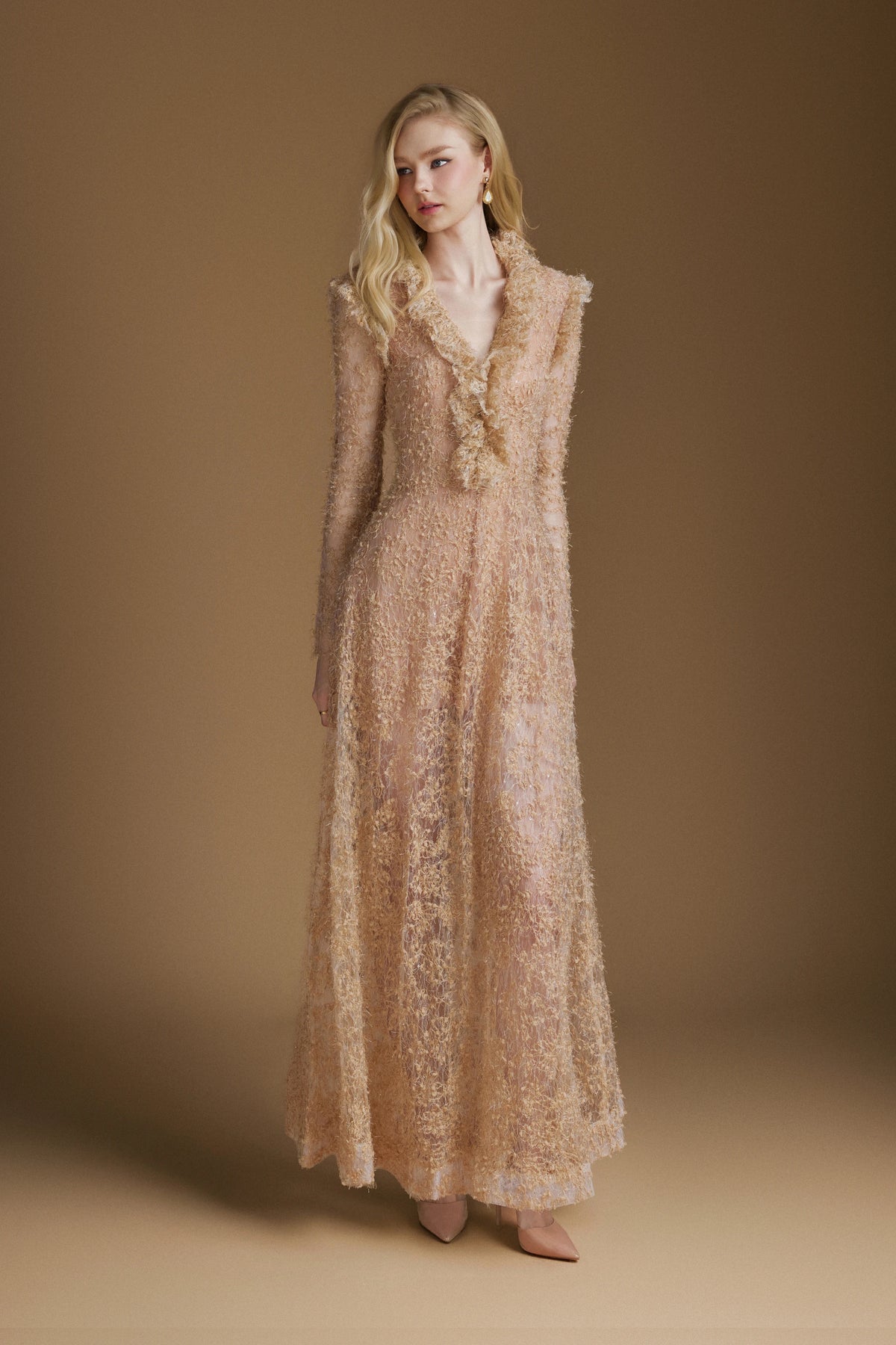 Apricot Lace Gown