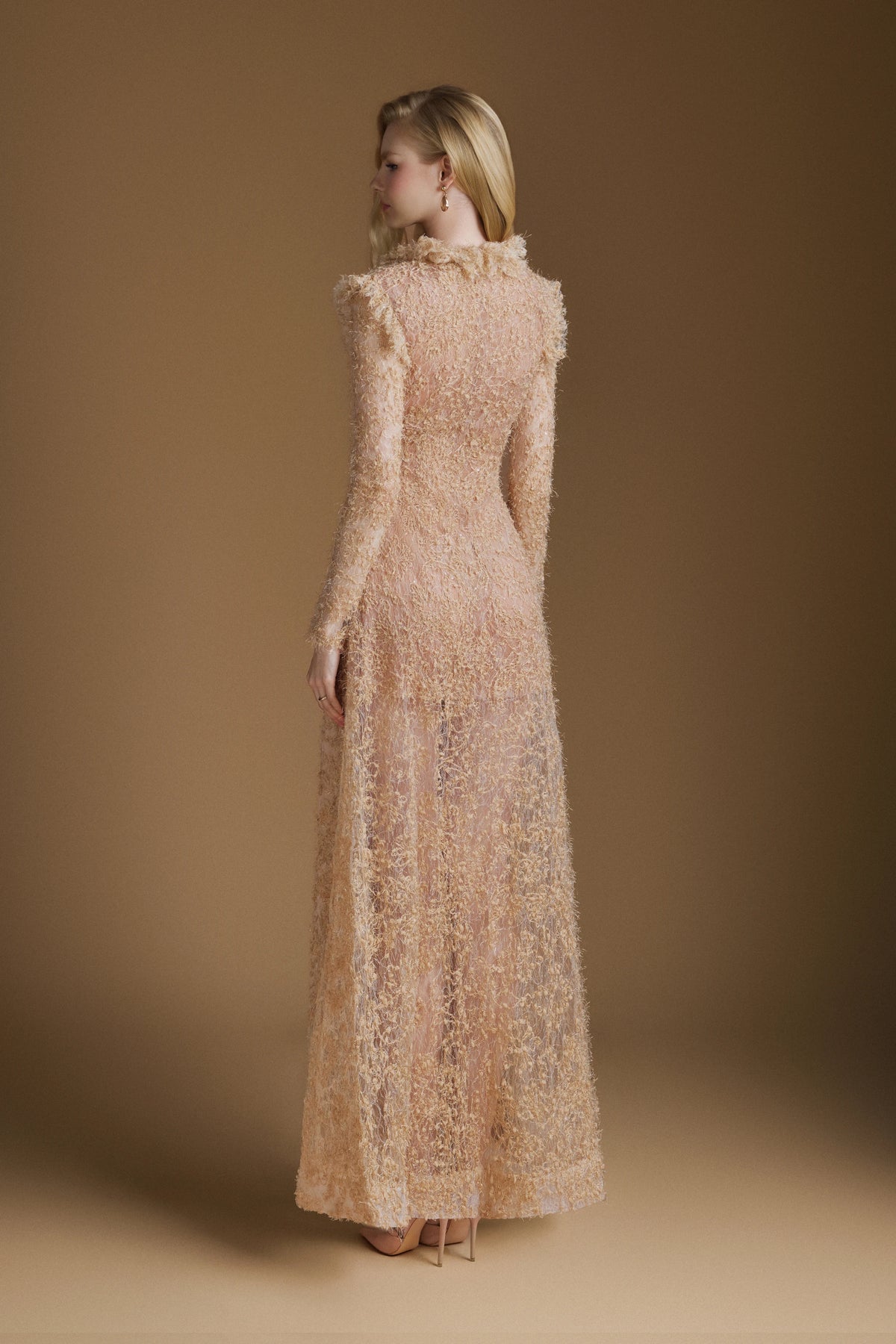 Apricot Lace Gown