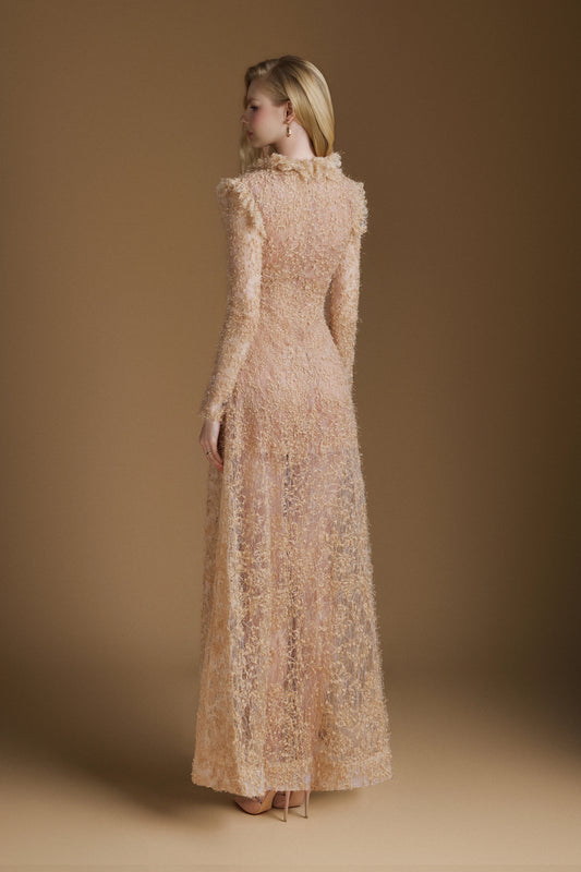 Apricot Lace Gown