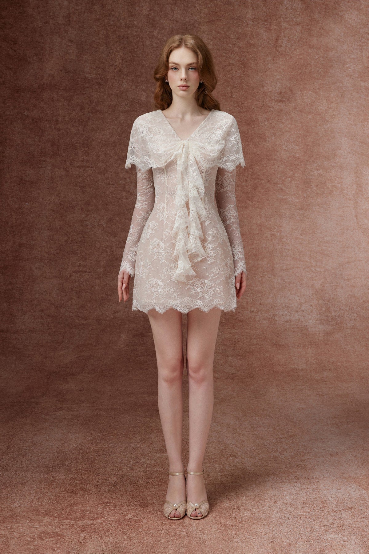 Lace Bow Mini Dress